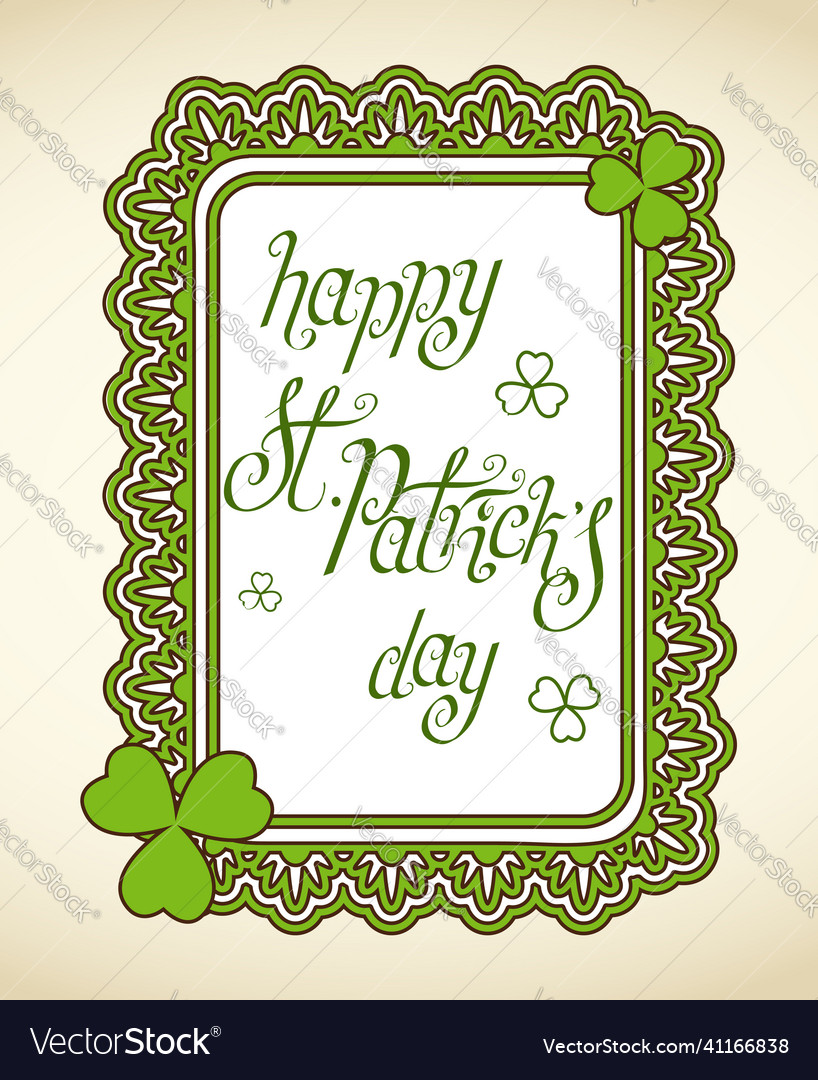 Hand Written St Patricks Day Greetings Royalty Free Vector 6058