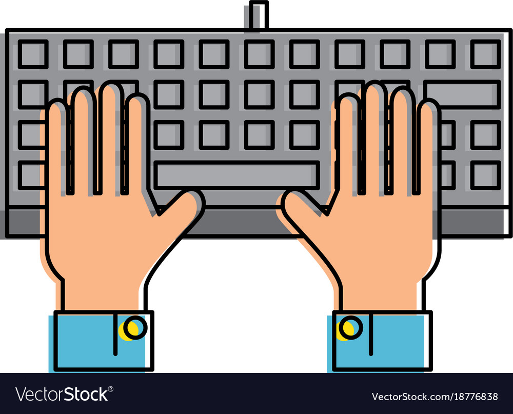 Hands user with keyboard