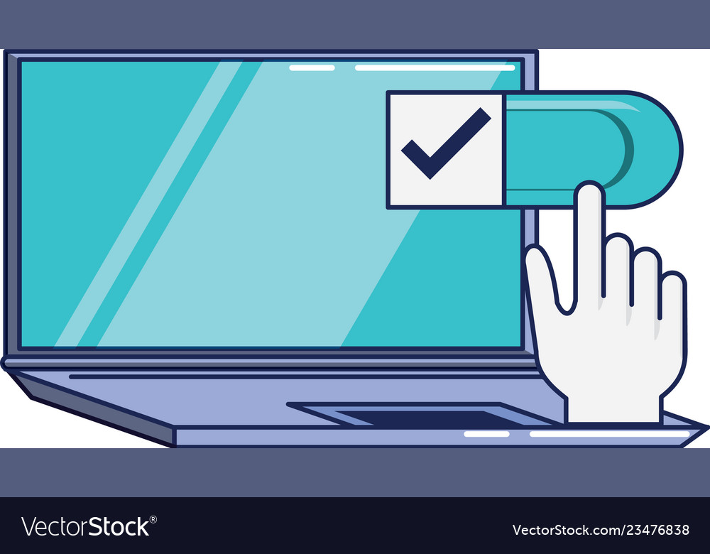 Laptop computer with hand cursor