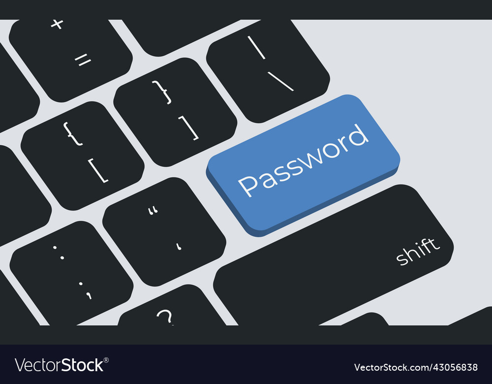Password button on keyboard keys simple