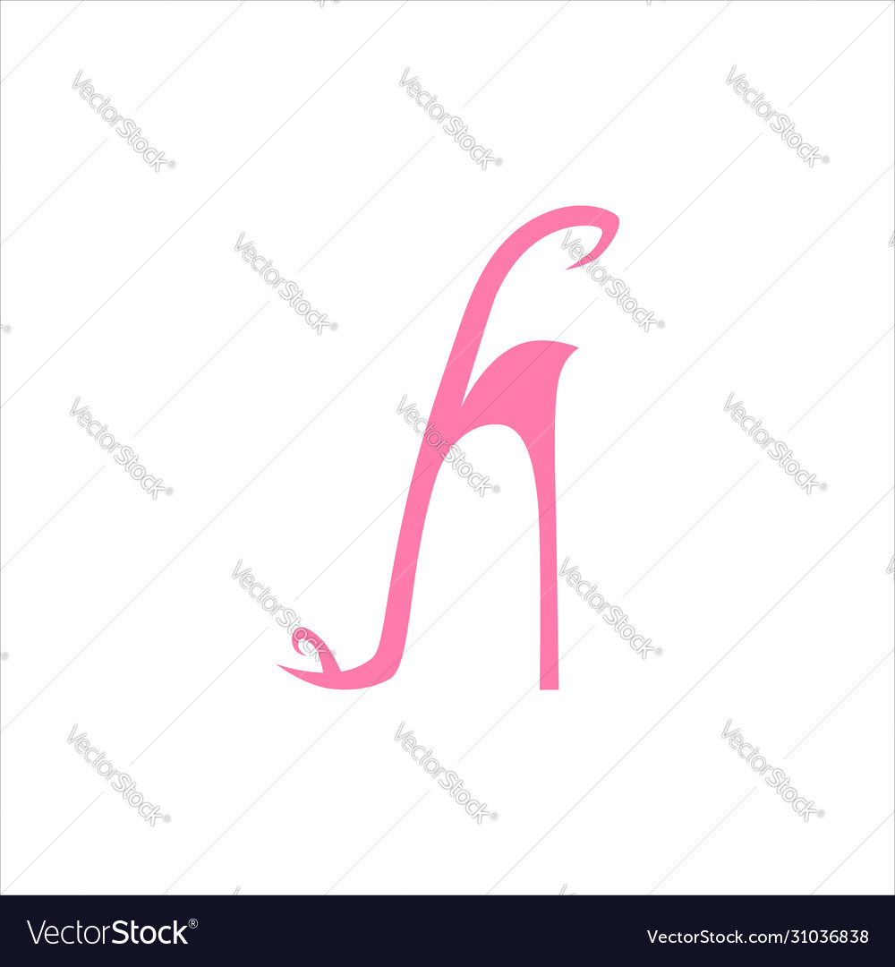 Pink high heel shoe symbol on white backdrop