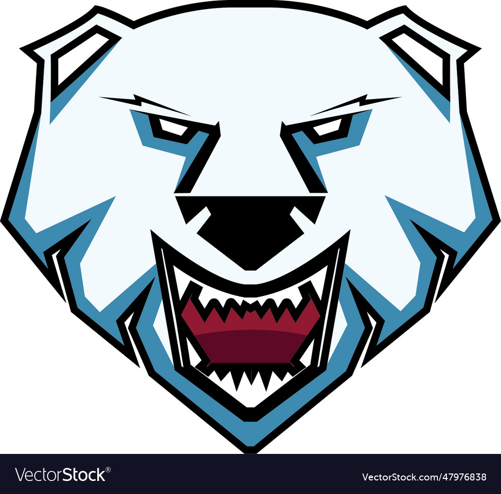 Polar bear head logo Royalty Free Vector Image