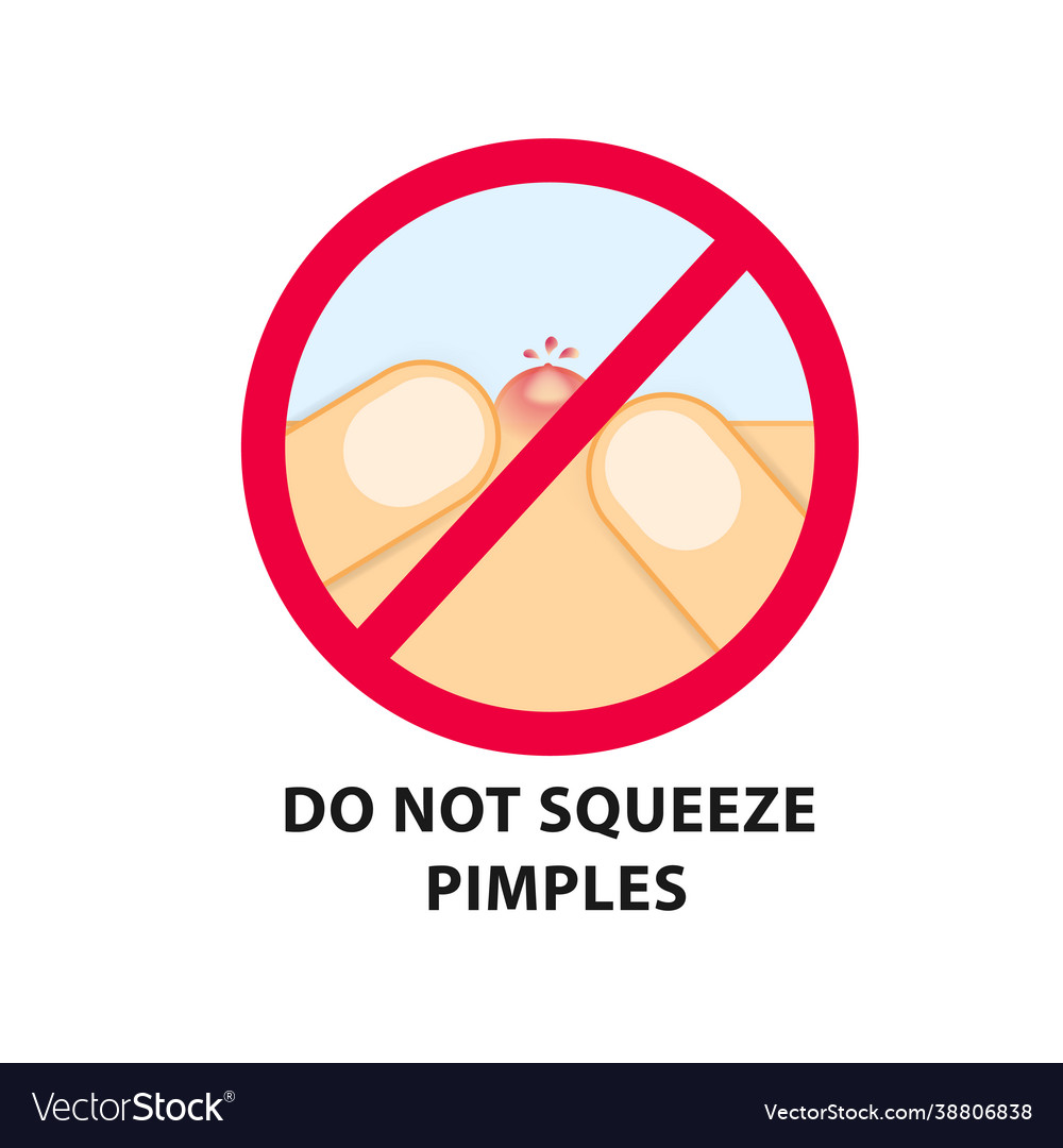 Popping a pimple do not squeeze pimples
