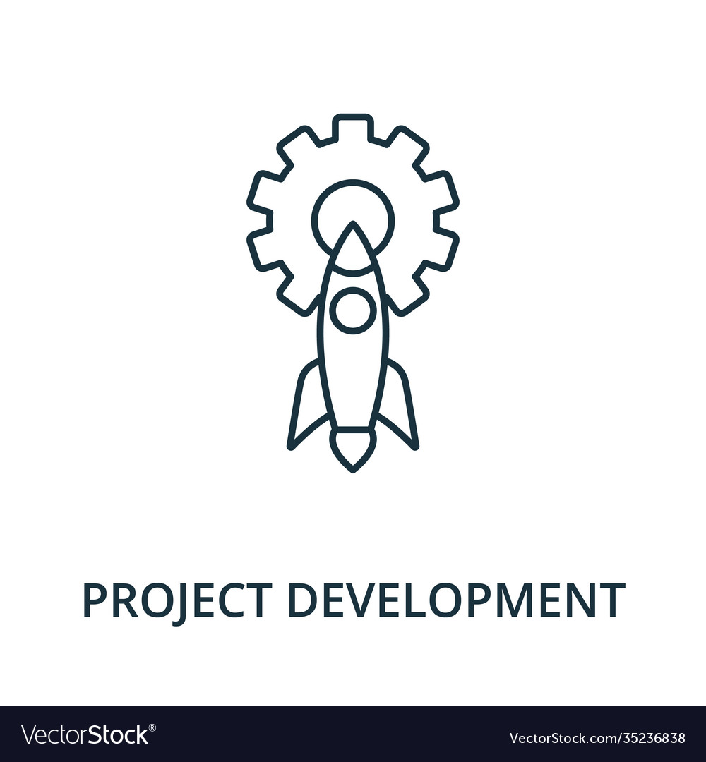 Project development icon line style element from