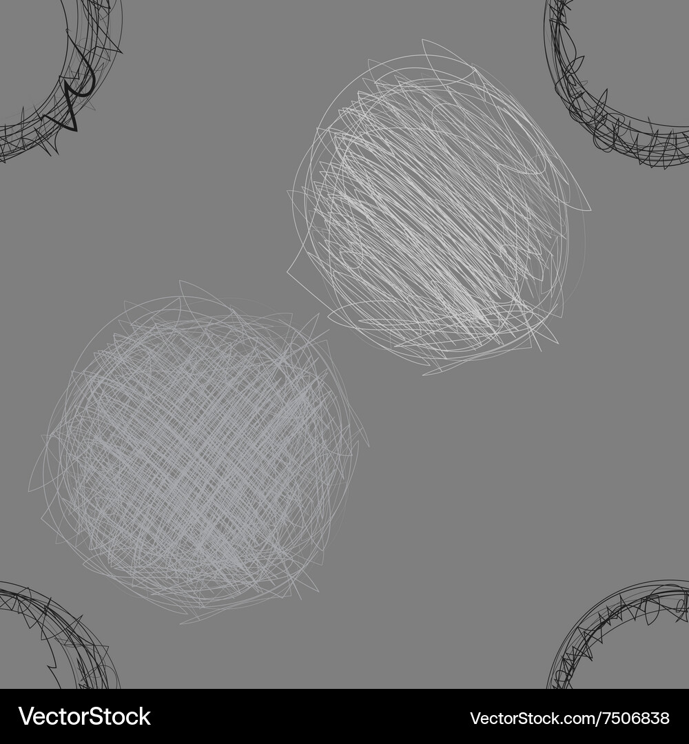 Scribble circles seamless pattern Royalty Free Vector Image