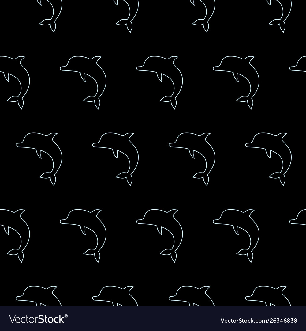 Seamless pattern with jumping dolphins