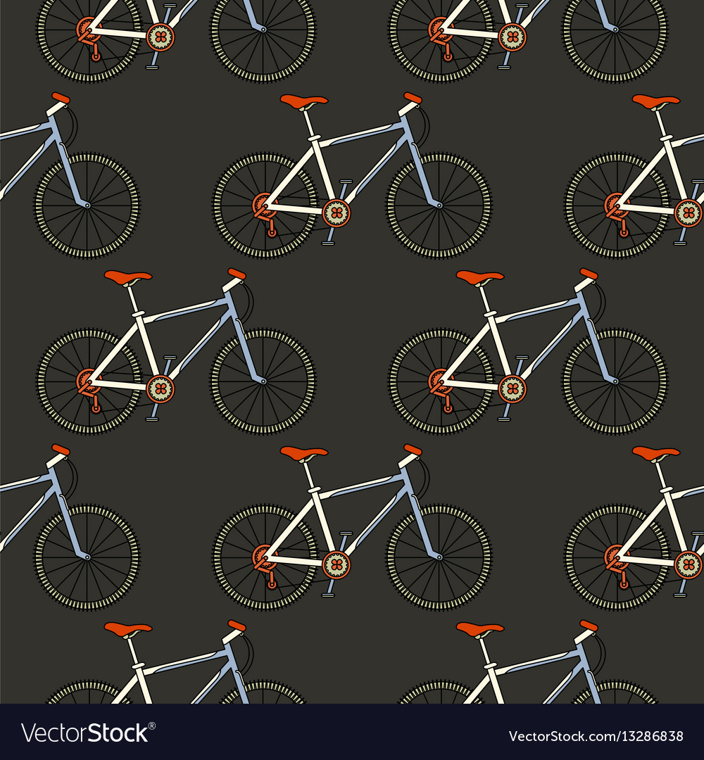 Seamless pattern with racing bikes