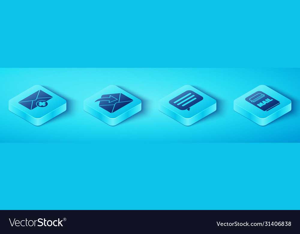 Set isometric received message concept envelope Vector Image Set isometric received message concept envelope