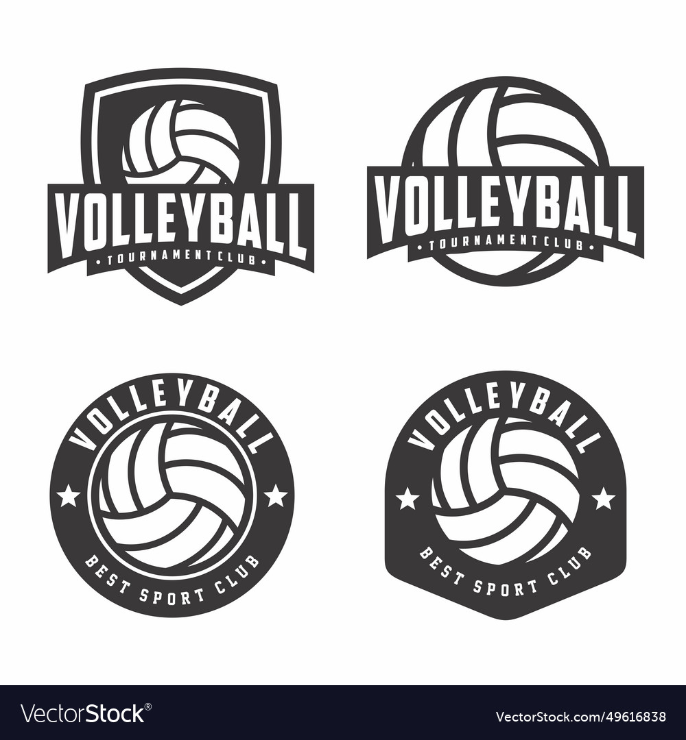 Set von Volleyball Club Logo Badge Embleme