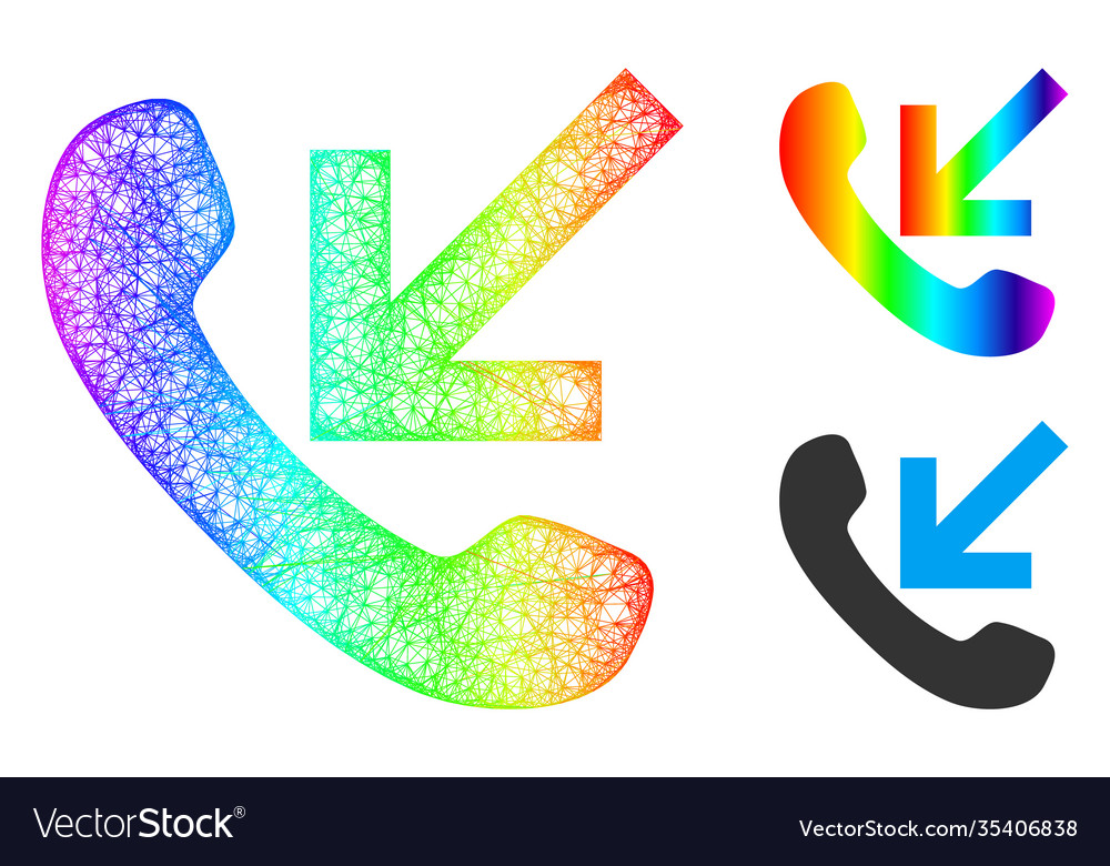 Spectral linear gradient incoming call icon vector image Spectral linear gradient incoming call icon