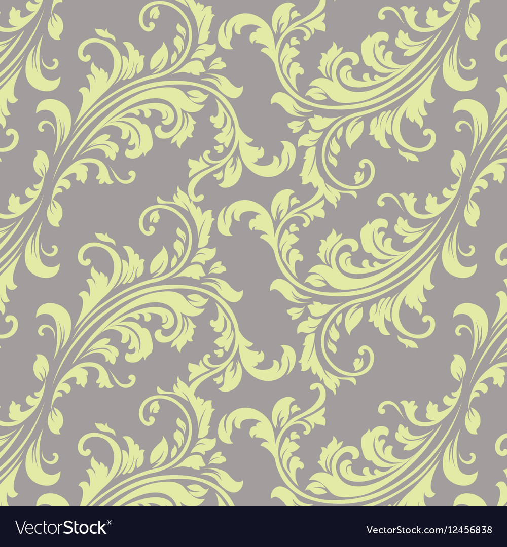 Vintage spring floral damask pattern element