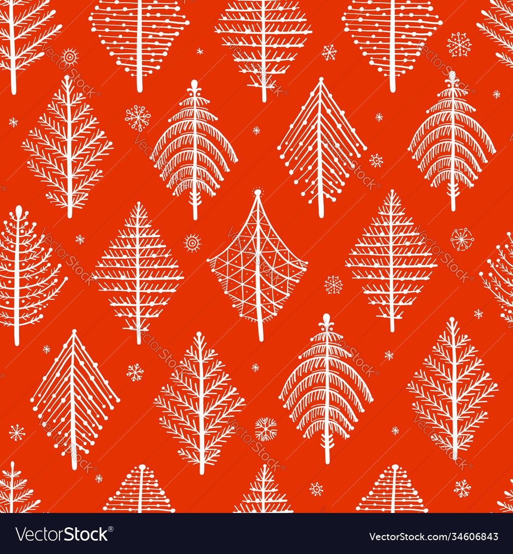 Abstract geometric trees seamless pattern vector image Abstract geometric trees seamless pattern