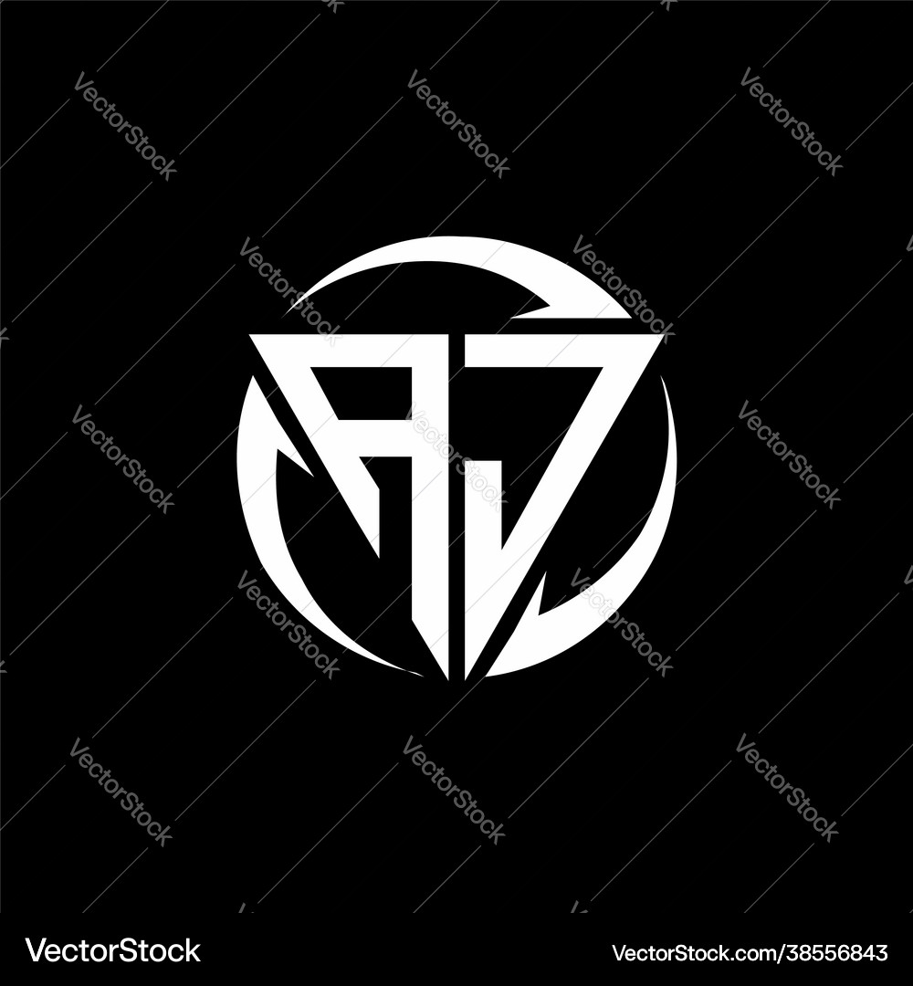 Aj logo monogram design template Royalty Free Vector Image