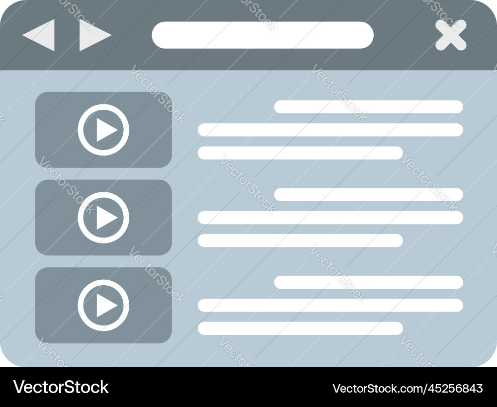 Browser address icon flat computer Royalty Free Vector Image