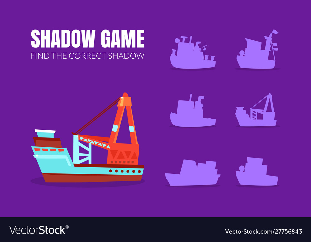 Cargo ship and boat shadows