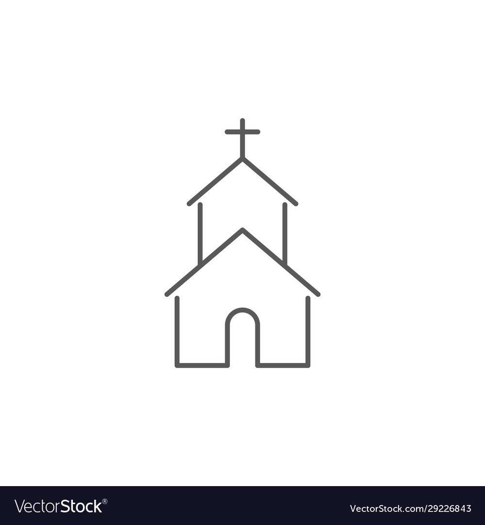 Church icon on white background Royalty Free Vector Image