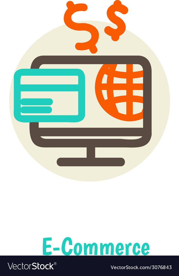 Flat design concepts of online payment methods