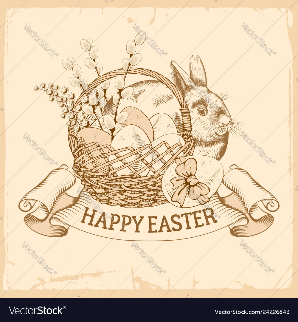 Happy easter greeting vector image Happy easter greeting