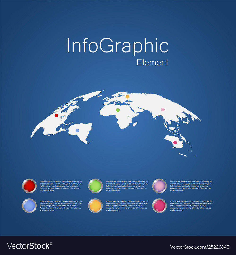 Infographic design with world map element vector image Infographic design with world map element