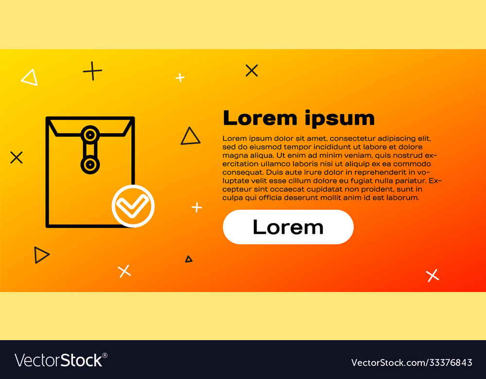 Line envelope and check mark icon isolated