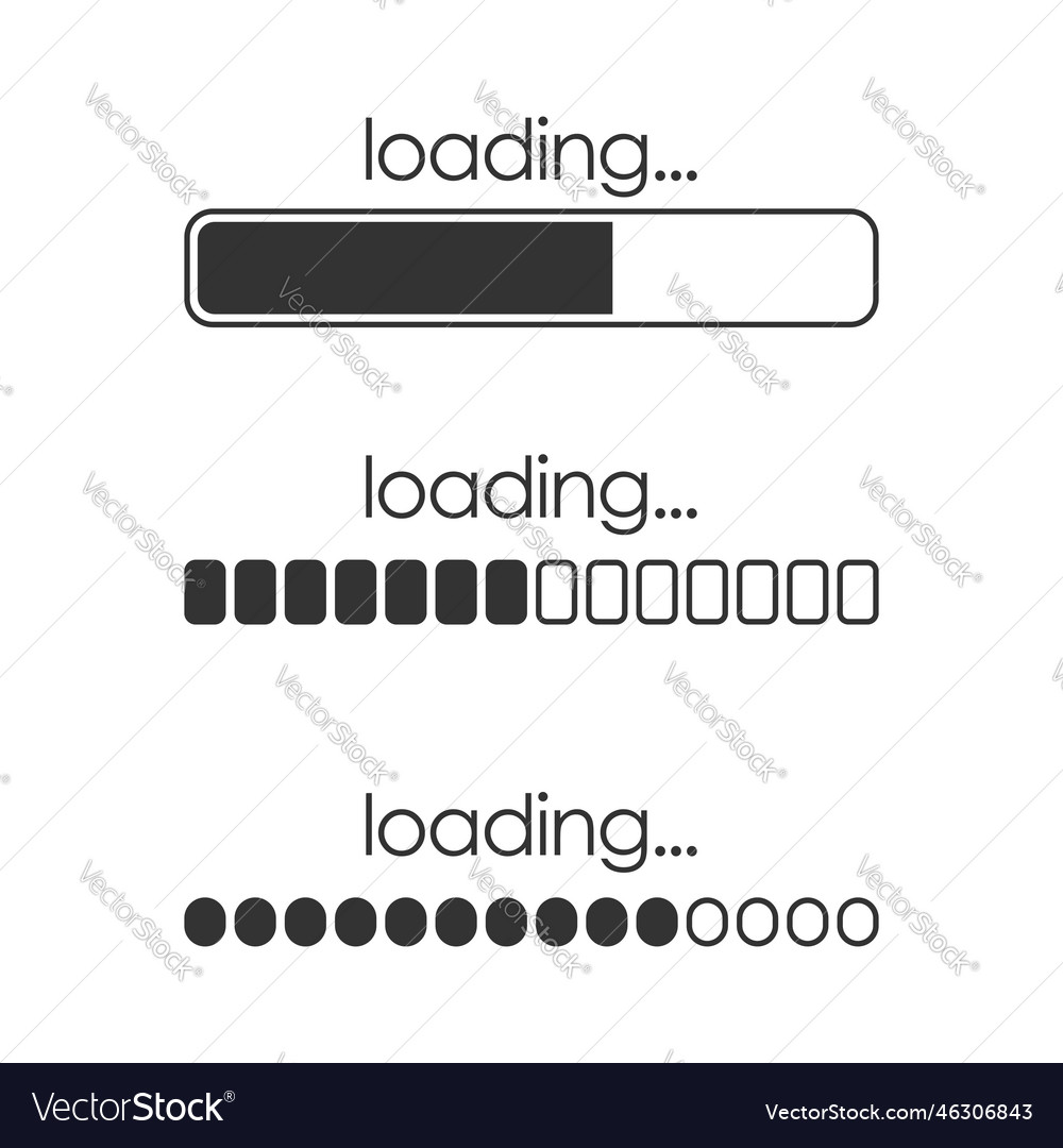 Loading bar icon in flat style progress indicator