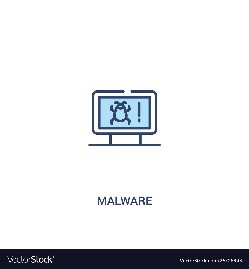 Malware concept 2 colored icon simple line vector image Malware concept 2 colored icon simple line