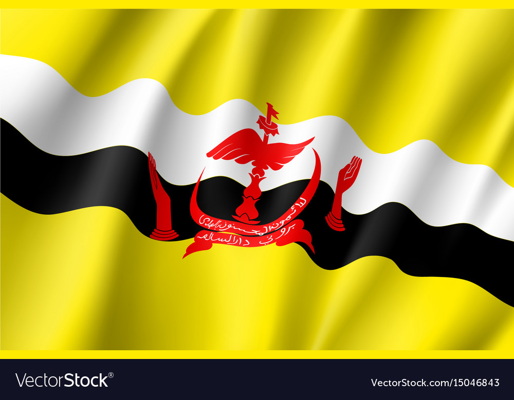 National flag of brunei Royalty Free Vector Image