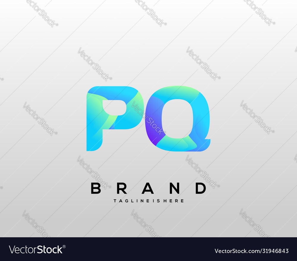 Pq initial logo with colorful template
