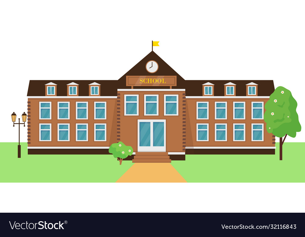 School building exterior Royalty Free Vector Image