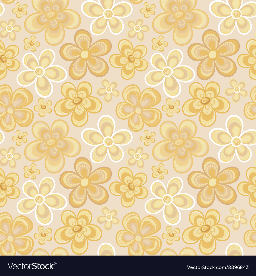 Seamless colorful retro flower background pattern