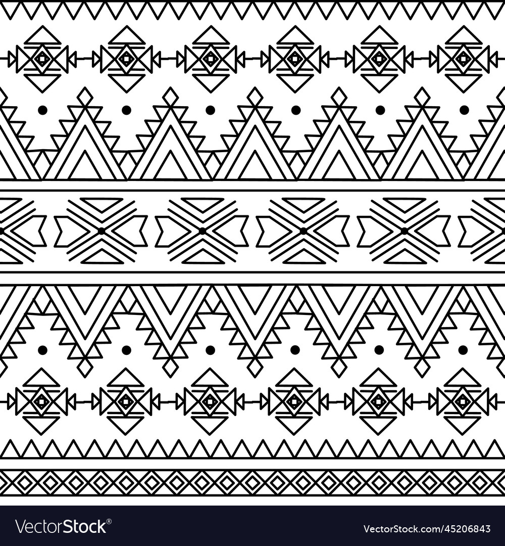 Tribal geometric seamless pattern with ethnic vector image Tribal geometric seamless pattern with ethnic