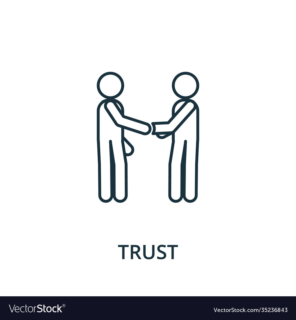 Trust icon line style element from reputation vector image Trust icon line style element from reputation