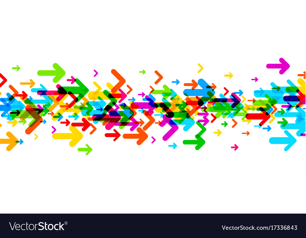 White banner with colorful arrows Royalty Free Vector Image