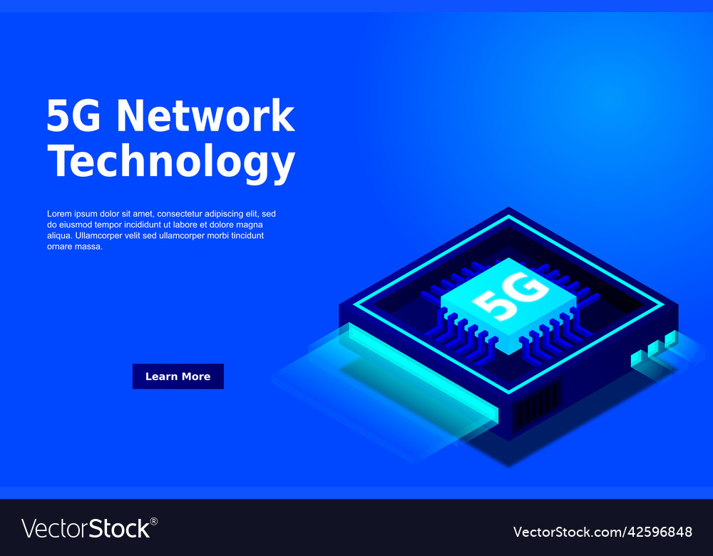 5g network processor mobile wireless internet vector image 5g network processor mobile wireless internet
