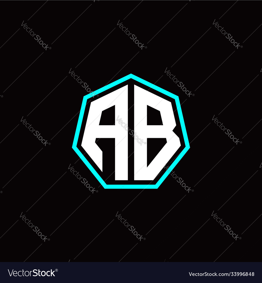 A b initials modern polygon logo template vector image A b initials modern polygon logo template