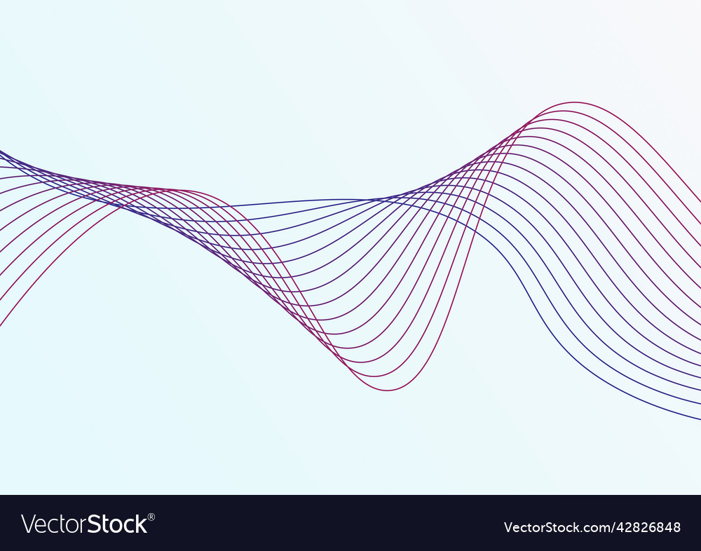 Abstract wave line background in red and blue vector image Abstract wave line background in red and blue