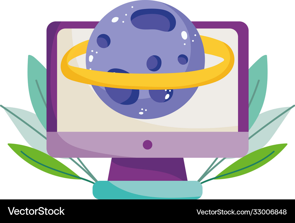Back to school computer planet science elementary Vector Image