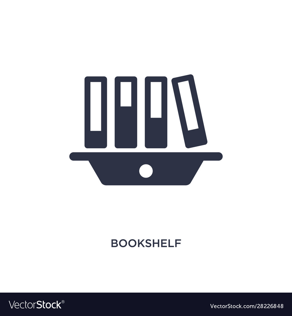 Bookshelf icon on white background simple element