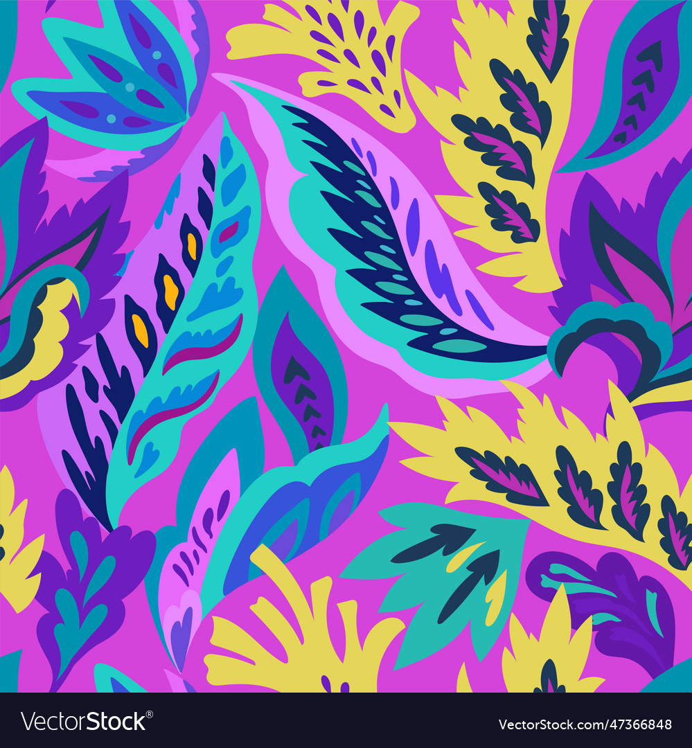 Bright seamless pattern with colorful ornamental Vector Image