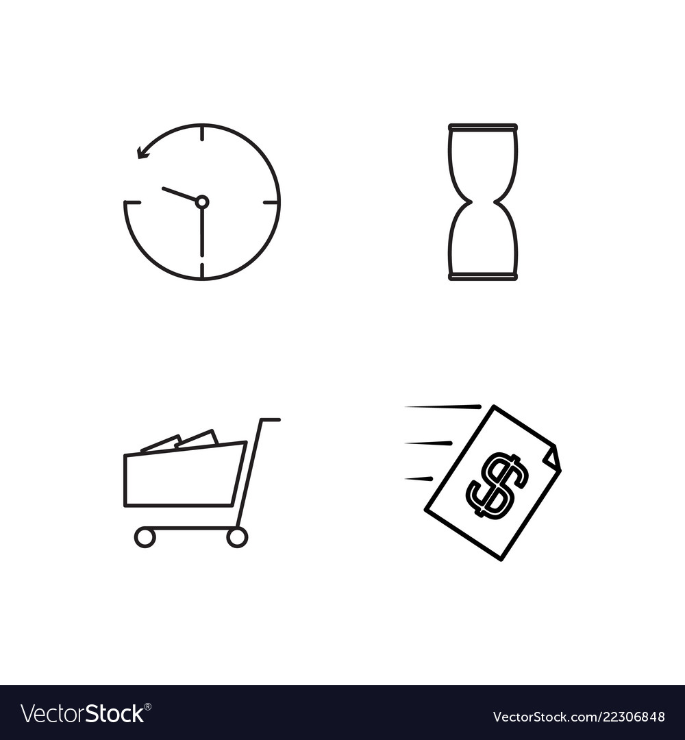 Business simple outlined icons set