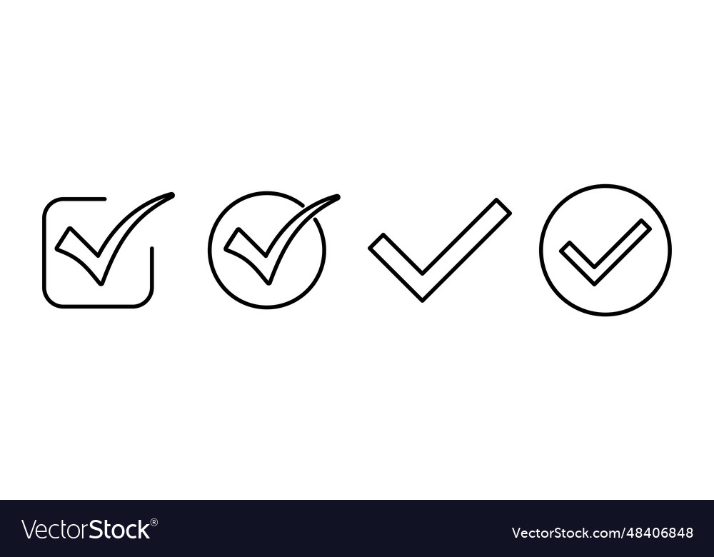 Check icon mark list button vector image Check icon mark list button