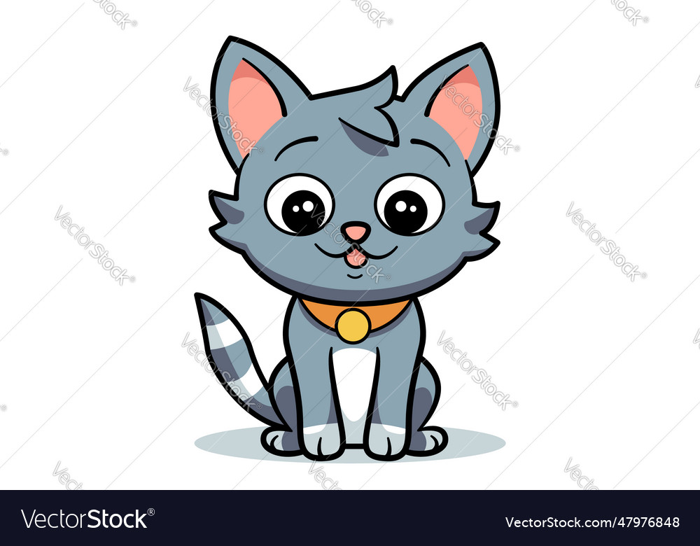 Cute cat clipart cartoon kitten icon and logo