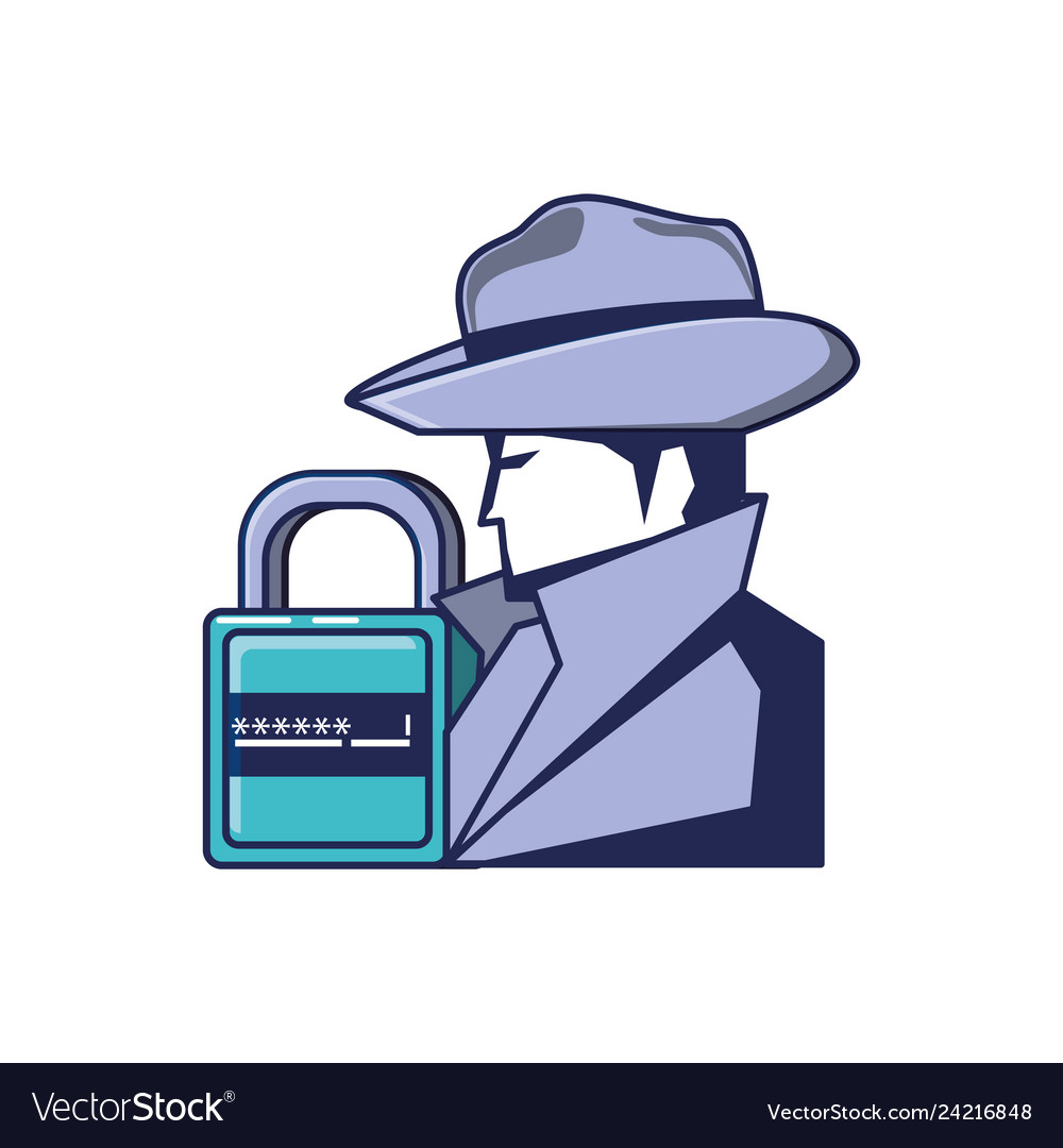Cyber security agent and padlock with password