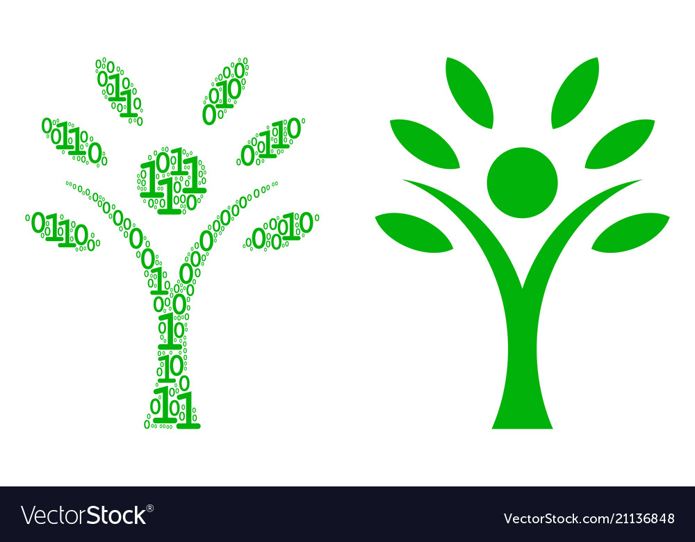Eco man composition of binary digits vector image Eco man composition of binary digits