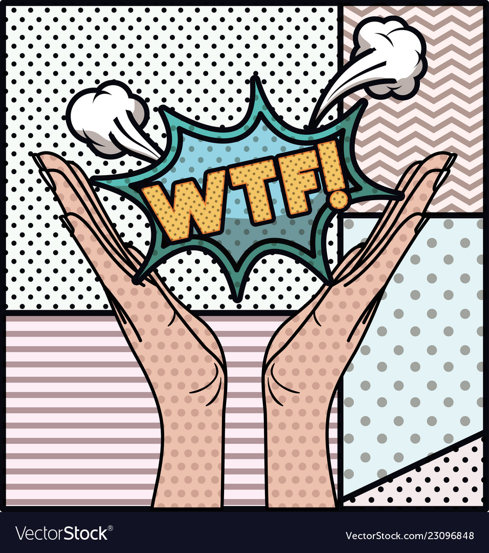 Expression bubble with wtf pop art style