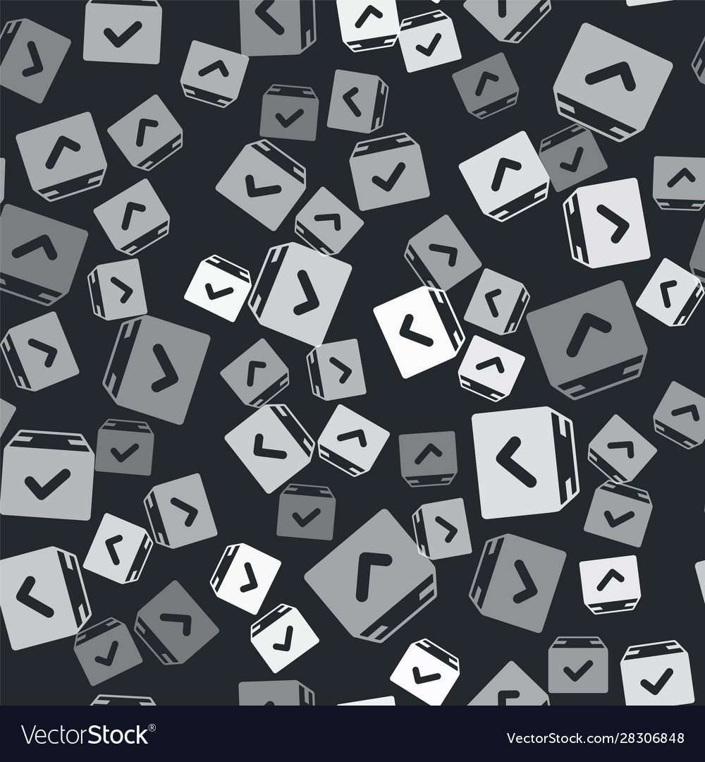 Grey package box with check mark icon isolated Vector Image Grey package box with check mark icon isolated