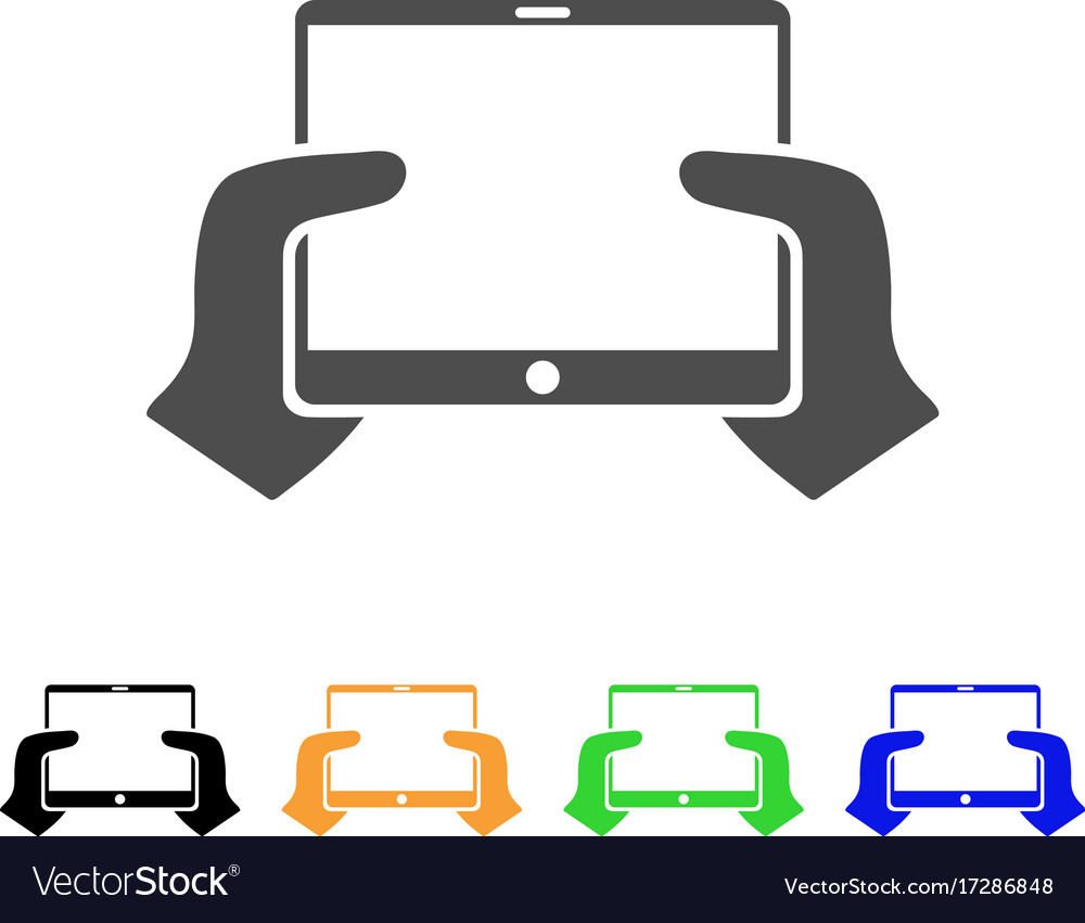 Hands hold pda icon Royalty Free Vector Image VectorStock