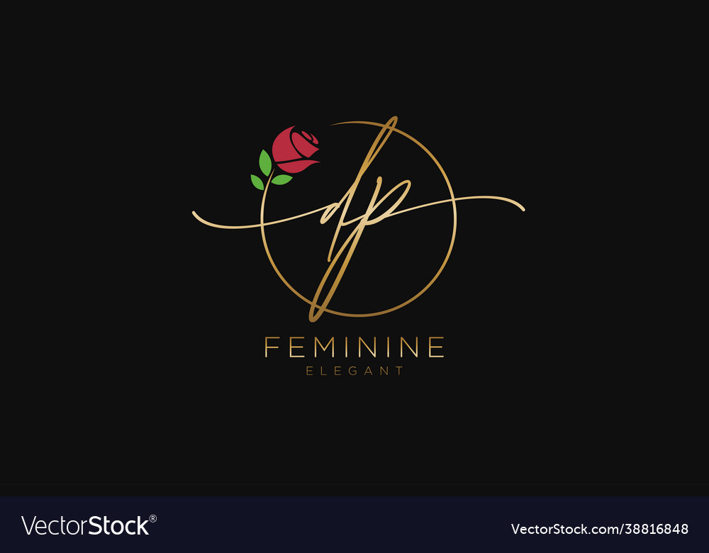 Initial dp feminine logo beauty monogram