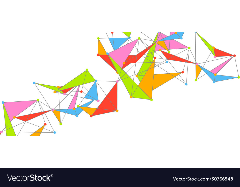 Line points connections triangular technology Vector Image Line points connections triangular technology