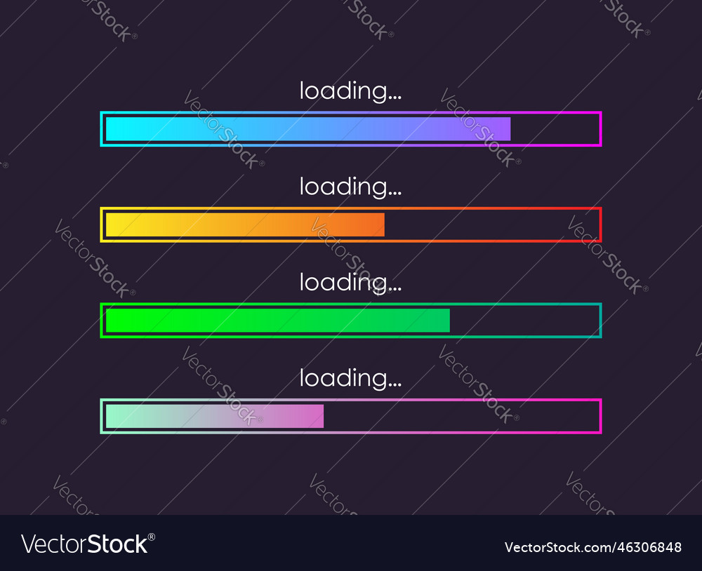 Loading bar icon in flat style progress indicator